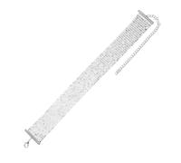 QUARKZMAN 2 Pcs Collier Large À Paillettes, Collier Court En Maille Métallique Brillant À Paillettes Punk Chaîne Pour Accessoires Femme Soirée Banquet Robe Quotidienne, Silver