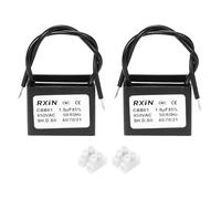 QUARKZMAN 2 Pcs Condensateur CBB61, 1.8UF 450V 2-Fils Condensateur de Démarrage de Moteur de Ventilateur de Plafond pour Ventilateur de Plafond, Générateur de Moteur, SoUFfleur, Noir