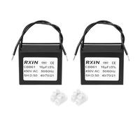 QUARKZMAN 2 Pcs Condensateur CBB61, 16UF 450V 2-Fils Condensateur de Démarrage de Moteur de Ventilateur de Plafond pour Ventilateur de Plafond, Générateur de Moteur, SoUFfleur, Noir