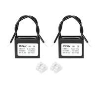 QUARKZMAN 2 Pcs Condensateur CBB61, 2.2UF 450V 2-Fils Condensateur de Démarrage de Moteur de Ventilateur de Plafond pour Ventilateur de Plafond, Générateur de Moteur, SoUFfleur, Noir