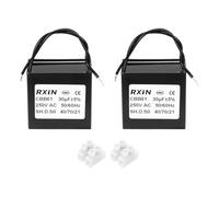 QUARKZMAN 2 Pcs Condensateur CBB61, 30UF 450V 2 Fils Condensateur de Démarrage de Moteur de Ventilateur de Plafond pour Ventilateur de Plafond, Générateur de Moteur, SoUFfleur, Noir
