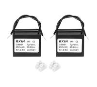 QUARKZMAN 2 Pcs Condensateur CBB61, 7UF 450V 2 Fils Condensateur de Démarrage de Moteur de Ventilateur de Plafond pour Ventilateur de Plafond, Générateur de Moteur, SoUFfleur, Noir
