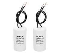 QUARKZMAN 2 Pcs Condensateur De Démarrage CBB60, 12uF 450V 2 Fils Condensateur De Fonctionnement Pour Moteur De Compresseur D'Air Électrique Pour Washing Machine, Refrigerator, White