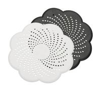 QUARKZMAN 2 Pcs Couvercle De Drain en Silicone pour Douche, 5.7 inch Capteur De Cheveux pour Drain De Douche pour Salle De Bain Baignoire Evier De Cuisine Buanderie, Noir/Blanc(Fleur)