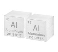 QUARKZMAN 2 Pcs Cube En Aluminium, 1 Inch Cube En Métal À Haute Densité Cube De Densité Métallique Pour Collection D'Éléments Chimiques Application Expérimentale Éducative, Argent