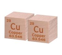 QUARKZMAN 2 Pcs Cube En Cuivre, 1 Inch Cube En Metal De Haute Densite Cube En Metal De Densite Pour Collection D'Elements Chimiques Application Experimentale En Science, Copper