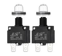 QUARKZMAN 2 Pcs Disjoncteur À Bouton-Poussoir 16Amp,125/250V AC 32V DC Réinitialisation Manuelle Protecteur De Surcharge Thermique Avec Coque De Bouton Étanches