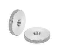 QUARKZMAN 2 Pcs Ecrous À Griffes Plats M8, 304 Acier Inoxydable Tête Plate Diamant Moleté À Trou Traversant Écrous De Réglage Serrage Pour Électronique, Machine, D30 x H5mm