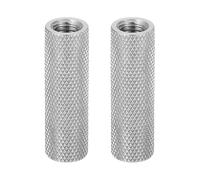 QUARKZMAN 2 Pcs Ecrous À Oreilles Plats Moletés M8, 304 Acier Inoxydable Plat À Tête Diamant Moleté À Trou Traversant Écrous De Réglage Fixations Pour Electronique, Machine, D12 x H40mm