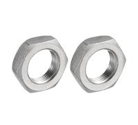 QUARKZMAN 2 pcs Fonte Tuyau Raccord Hex Contre-écrou, 304 Inox Acier Hex Verrouillage Écrou 3/8" Femelle Filetage (DN10) pour Plomberie Fixe, Eau Balai et Châssis Nettoyeur