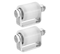 QUARKZMAN 2 Pcs Galet Guide Pour Porte Coulissante 1" Guidage Nylon Blanc | Ensemble Roulement À Billes Latéral, Avec Support Post C Soudé, 0.79" Dia, Pour Porte Coulissante
