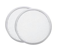 QUARKZMAN 2 Pcs Grille À Pizza, 8" Grille À Pizza Ronde En Aluminium Professionnelle Avec Trou Sans Soudure Pour Cuisine Restaurant Fête À Pizza, Ton Argenté