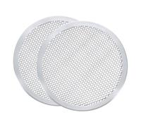 QUARKZMAN 2 Pcs Grille À Pizza, Grille À Pizza Ronde En Aluminium De Qualité Professionnelle 9" Avec Trou Sans Soudure Pour Cuisine Restaurant Fête À Pizza, Ton Argenté