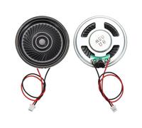 QUARKZMAN 2 Pcs Haut-Parleur Petit 8 Ohm, 0.5W 40mm Diamètre Coque Métallique Ronde Aimant Miniature avec Fil De 100mm pour DVD, EVD, Mini Audio Maison Haut-Parleur