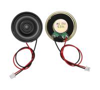QUARKZMAN 2 Pcs Haut-Parleur Petit 8 Ohm, 1W 28mm Diamètre Coque Métal Ronde Aimant Miniature avec Fil Terminal 100mm Micro Interne pour DVD, EVD, Mini Audio Maison Enceinte