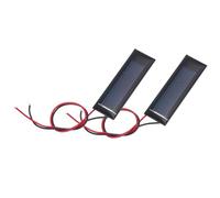 QUARKZMAN 2 Pcs Panneaux Solaires Miniatures 0.5V 0.08W 160mA, Petite Cellule Solaire Polycristalline Avec 2 Câbles Pour Kits Matériaux Jouets Électriques DIY Chargeur, 53mm x 18mm