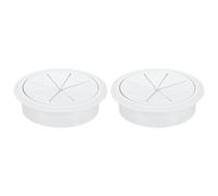 QUARKZMAN 2 Pcs Passe-Câble de Bureau 3.15 Pouce 80mm Blanc | Cache-Trou de Câble pour Table de Bureau Domicile Ou Entreprise, Organisateur de Fils