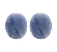 QUARKZMAN 2 Pcs Pierre De Relaxation Pour Le Pouce Anti-Stress, Cristaux De [Mots interdits] En Aventurine Bleue, Pierres De Poche Polies Naturelles Pour Yoga Et Méditation