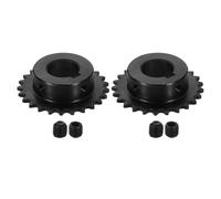 QUARKZMAN 2 Pcs Pignon A Rouleau Chaine #25 Alésage 18mm, Pas 1/4" 25 Dents Acier Carbone C45 Pignon A Rouleau ANSI #25 Entaille 6 x 2.8mm Avec Vis De Fixation Pour Chaine ISO 04C