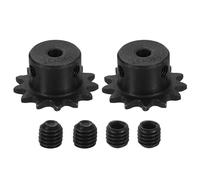 QUARKZMAN 2 Pcs Pignon De Chaine #25 A Roulement Alésage 5mm, 13 Dents Acier Carbone C45 Pignon De Chaine ANSI #25 Trou Rond Avec Vis De Blocage Pour Chaine ISO 04C