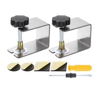 QUARKZMAN 2 Pcs Pinces En Acier Inoxydable C 2.1" Universelles Mini Tiger Clamp Clip D'Installation De Meuble U Clip Métallique Robust Avec coussins En Mousse Pour Montage, Argent