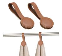QUARKZMAN 2 Pcs Pinces Magnétiques Pour Serviettes De Cuisine, Porte-Serviettes En Cuir Multi-Usage Crochets Pour Poignées De Four Barres Étagères, Marron
