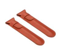 QUARKZMAN 2 Pcs Pochette en Cuir pour Stylo pour Stylos À Plume Orange | Étui À Stylo Protecteur À Rabat, Stylos À Bille, Crayons Et Accessoires De Bureau Tactiles