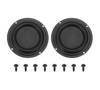 QUARKZMAN 2 Pcs Radiateur Passif 4 inch Round Woofer Membrane Vibrante, Plaque De Diaphragme en Caoutchouc pour Subwoofer pour Remplacement De Haut-Parleur Grave, DIY (avec 8pcs Vis)