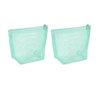 QUARKZMAN 2 Pcs Sac Maquillage Maille, 4"x3"x4.3" Petit Necessaire De Voyage avec Fermeture Eclair Semi-Circulaire Organisateur Cosmétique Portable Pochette De Rangement pour Accessoires