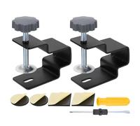 QUARKZMAN 2 Pcs Serre-Joints En Acier Carbone 2.4" Diamètre De Trou Support De Montage De Bureau Support Universel En Forme D'Arc Avec Vis Réglable Pour Bras De Microphone Lampe, Noir