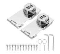 QUARKZMAN 2 Pcs Serrure De Cabinet Sans vec Code Combiné - Loquet À Mot De Passe Mécanique Rotatif De 4 Pouces, Pour Armoires De Bureau, Tiroirs, Placards, Buffets, Argenté