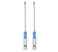 QUARKZMAN 2 Pièces #1 Embout De Tournevis À Choc Phillips PH1 Tige Hexagonale 1/4" Longueur 4" (100mm) Tige 0.12" Magnétique Tête Croisée Embouts De Perçage Acier S2 Polissage Miroir Amél...