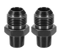 QUARKZMAN 2 Pièces 10AN Mâle À 3/8" NPT Mâle Adaptateur Droit À Bouterolle Raccord De Tuyau Adaptateur En Aluminium Pour Conduite De Carburant Pour Véhicules, Noir