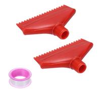 QUARKZMAN 2 Pièces Buse de Soufflage Mâle BSPT1/4, Buse d'Air Plate Buse d'Orifice ABS Jet de Pulvérisation d'Air avec un Ruban en PTFE pour Accessoires de Machine à Air Comprimé, Rouge