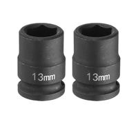 QUARKZMAN 2 Pièces Douille à Chocs Hexagonale, 3/8 Pouce Entraînement 13mm Douille à Écrou Profonde en Acier Cr-Mo à 6 Pans pour ynamique pour Réparation Automobile, 30mm Longue