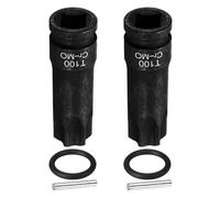 QUARKZMAN 2 Pièces Douille Hexagonale À Choc, Douille Torx T100 À Embase 1/2" Pour Percussion À 6 Points En Acier CR-MO Avec Goupille Et Joint Torique Pour Perceuses, Ateliers Et Adaptateurs