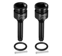 QUARKZMAN 2 Pièces Douille Hexagonale À Choc, Douille Torx T52 1/2" Drive À 6 Pointes Acier CR-MO Avec Goupille Joint Torique Pour Perceuses Ateliers Garage Adaptateur