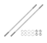 QUARKZMAN 2 pièces Goujons à double extrémité, M8x220 mm Acier inoxydable 304 Tiges filetées doubles avec Écrous et Rondelles plates & frein Goujon à filetage double Vis Boulon