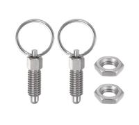 QUARKZMAN 2 Pièces Piston Ressort Anneau de Traction M6*1 Taille Filetage 0,47 "Longueur Broche Dia.4mm Tête Ronde Acier Inoxydable Index Rétractable Non Verrouillable Équipement Industriel