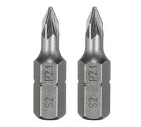 QUARKZMAN 2 pièces PZ1 Embout de tournevis longueur 25 mm/1" en acier S2 | à queue hexagonale 1/4", embouts hexagonaux magnétiques Phillips et à fente, grade industriel