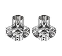 QUARKZMAN 2 Pièces Raccord Croisé 4 Voies 90 Degrés 19mm DE | Acier Inoxydable, Connecteur Structurel, Collier de Clôture à Mailles, pour Clôture, Rampe, Main-courante, Bricolage