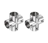QUARKZMAN 2 Pièces Raccord Croisé à 4 Voies 19mm Acier Inoxydable | Connecteur de joint structurel, Collier de clôture à mailles, pour clôture, rampe, main courante, bricolage