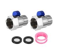 QUARKZMAN 2 Pièces Robinet D'Arrêt De Douche Femelle x Mâle G1/2", Robinet De Contrôle De Débit D'Eau En Laiton Pour Tête De Douche Avec Restricteur De Débit, Bleu