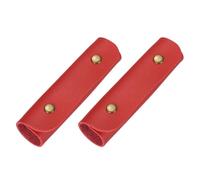 QUARKZMAN 2 Pièces Sac à Baguettes Cuir PU Rouge | Portable, avec fermeture à pression, convient pour 1 paire de mailloches de percussion, rangement pour batteurs