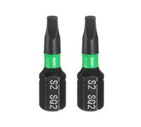 QUARKZMAN 2 Pièces SQ2 Embout Tournevis Carré 1/4" Tige Hexagonale 25mm/1" Longueur Magnétique 4 Pointes Tête Hexagonale Embouts S2 Acier Tournevis Embout Grade Industriel Embouts Perceuse