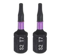 QUARKZMAN 2 Pièces T7 Torx Embout Tournevis 1/4" Tige Hexagonale 25mm/1" Longueur Magnétique Tête Étoile 6 Pointes Embouts Hexagonaux Acier S2 Embout Tournevis Grade Industriel Embouts