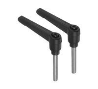 QUARKZMAN 2 Poignées à Levier de Serrage, Tige Filetée Mâle en Acier Inoxydable 304 de 40 mm x M6, Poignées Réglables à Verrouillage Rapide Avec Bouton-Poussoir à Cliquet, Noires