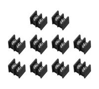 QUARKZMAN 2 Positions Terminal Block, 0.75"x0.6" 300V 20A 9.5mm Pitch PA66 Single Row PCB Mount Screw Terminals Strip Pack Of 10, Black