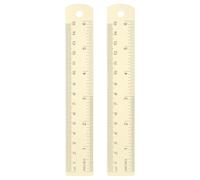 QUARKZMAN 2 Règles Droites en Métal 15cm Métrique SAE Alliage d'Aluminium Outils de Mesure avec Trou pour Mesurer Étude Lecture Classe Bureau, Blanc