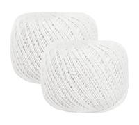QUARKZMAN 2 Rouleaux 164 Verges Taille 3 Fil De Coton Perlé Blanc Fil À Dentelle Poids Dentelle Fil À Frivolités Pour Crochet Tricot Broderie Couture